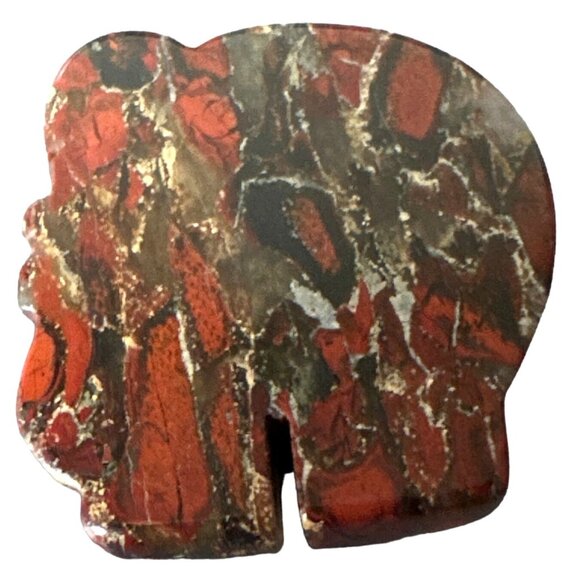 Vintage Carved Elephant Red Jasper Pendant Charm Handmade Cultural Spiritual - Picture 5 of 8